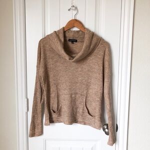Inspired Hearts Tan Cowl Neck Sweater Size Medium